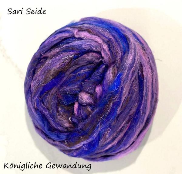 Sari Seide im Band, Edle Gewandung, Blau Lila